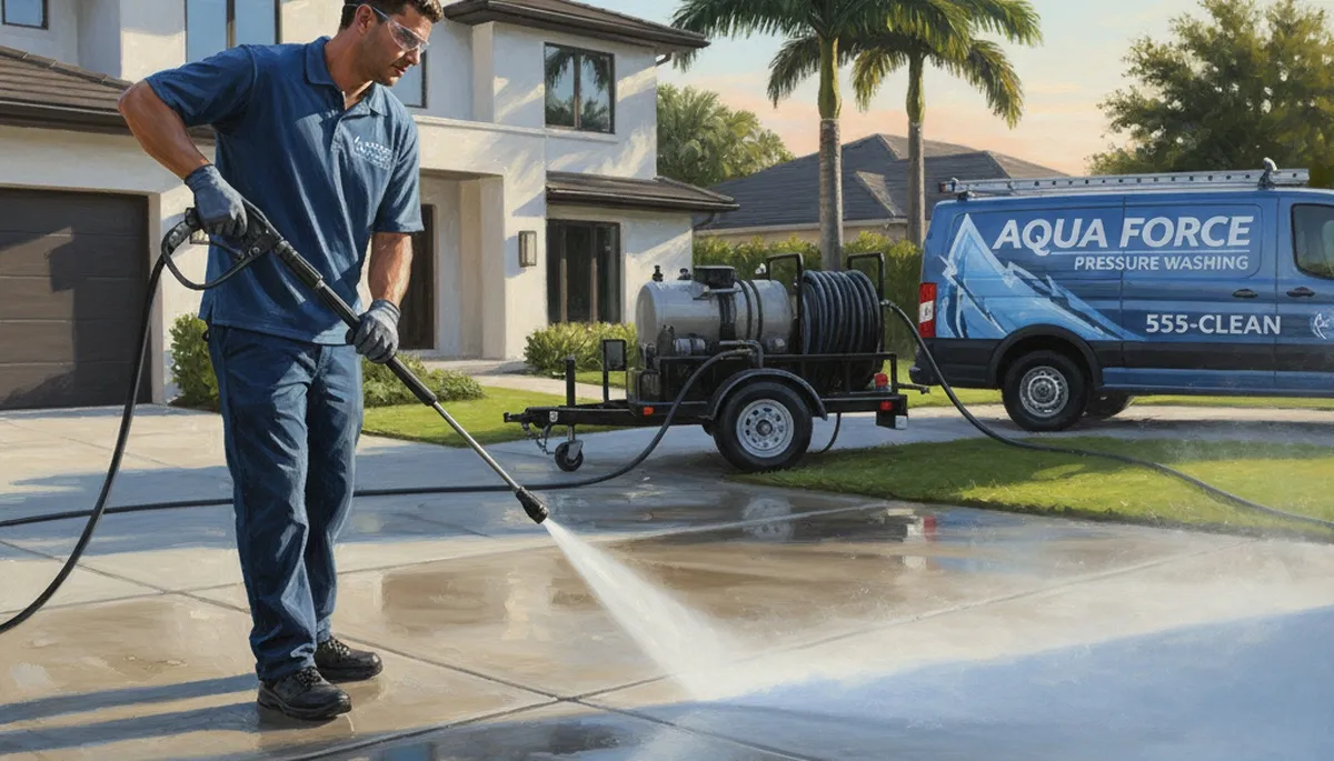 Concrete pressure cleaning in Lexington, MA for driveways, patios, and walkways