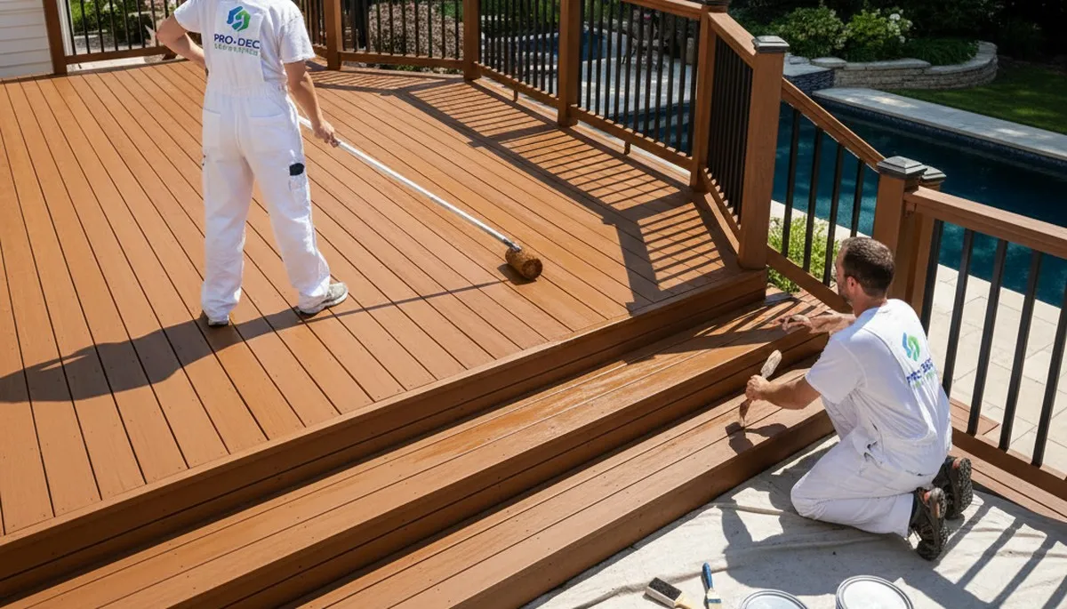 Deck painting service in Lexington, MA with weather-resistant coating for outdoor wood protection
