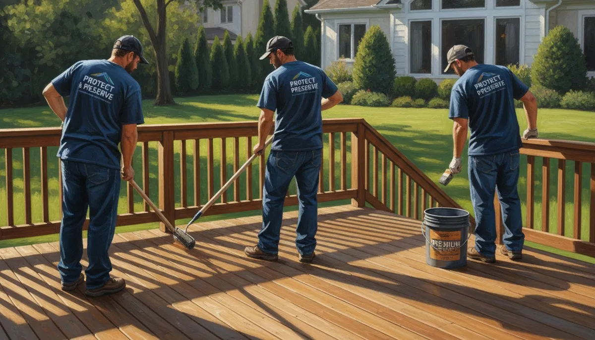 Professional deck sealing service in Lexington, MA to protect wood from moisture and UV damage