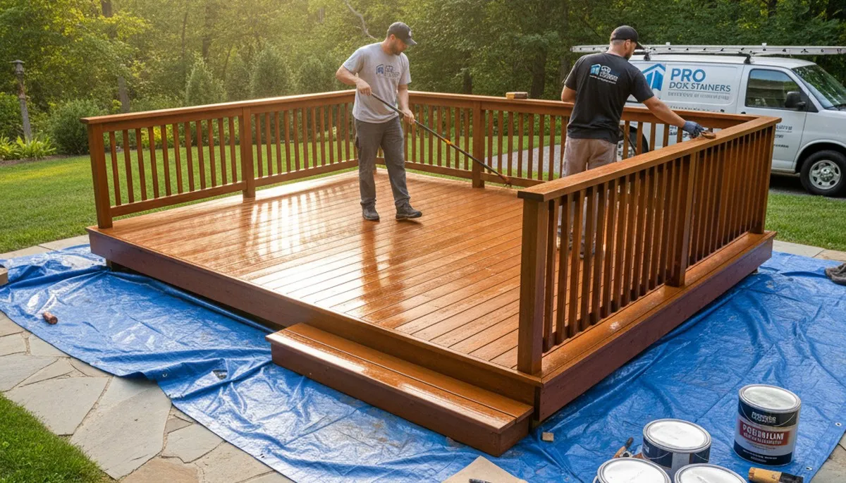 Deck staining in Lexington, MA by Lexington Paint Pros for durable, weather-resistant deck protection