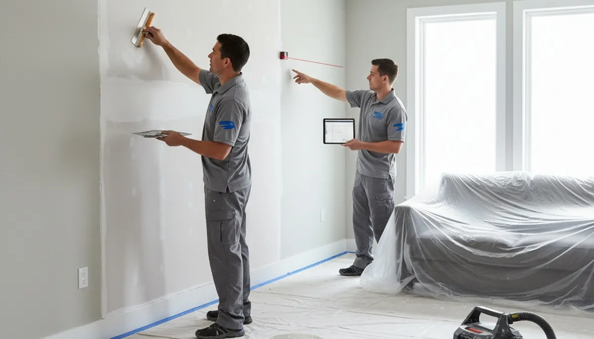 Lexington, MA drywall repair by local painters fixing cracks and holes for a smooth wall finish