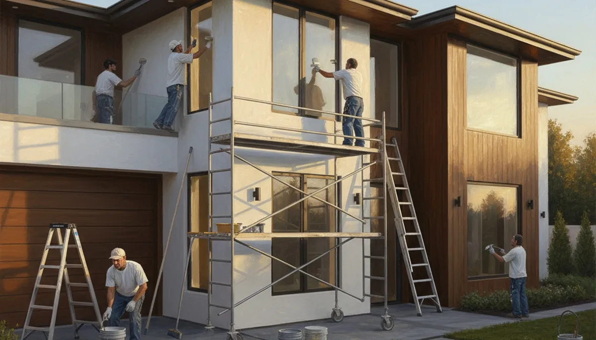 Lexington, MA house painters applying durable exterior paint on a home