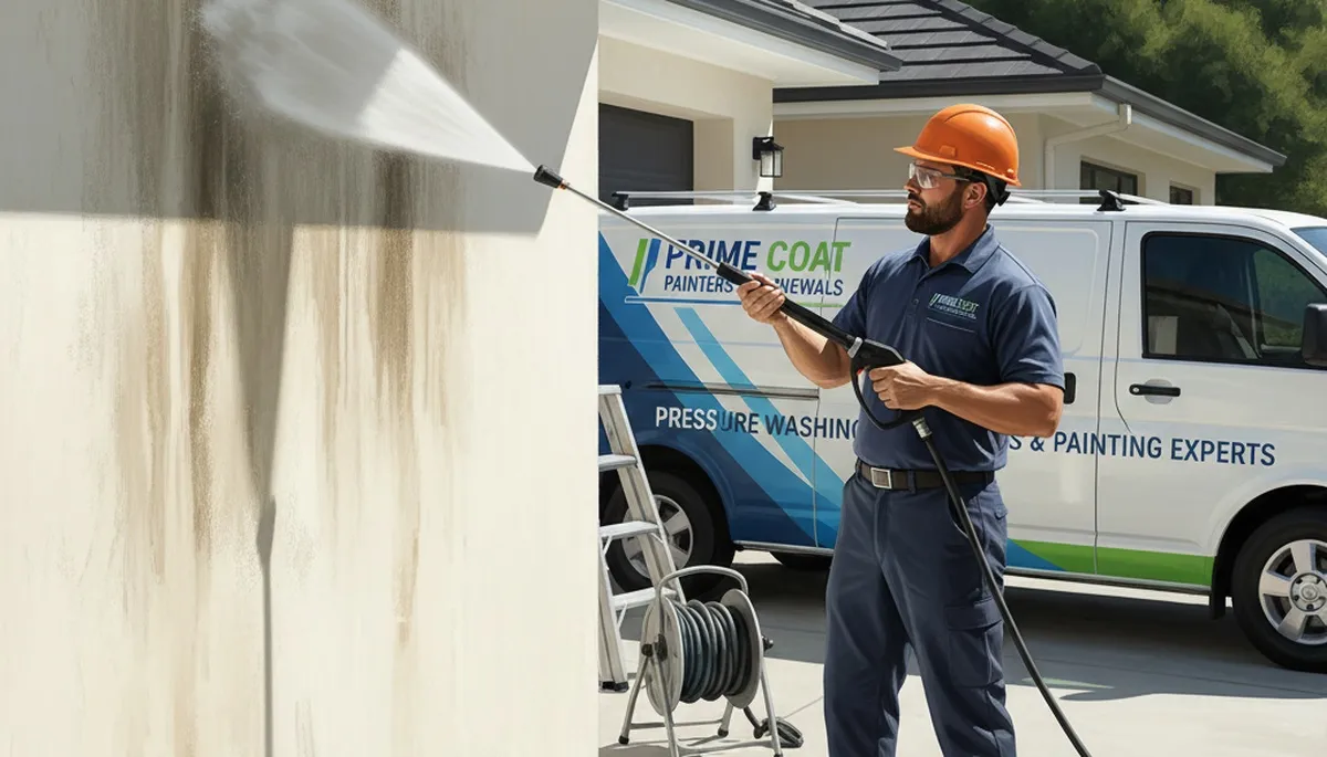 Pressure cleaning service in Lexington, MA for siding, decks, and driveways at a residential property