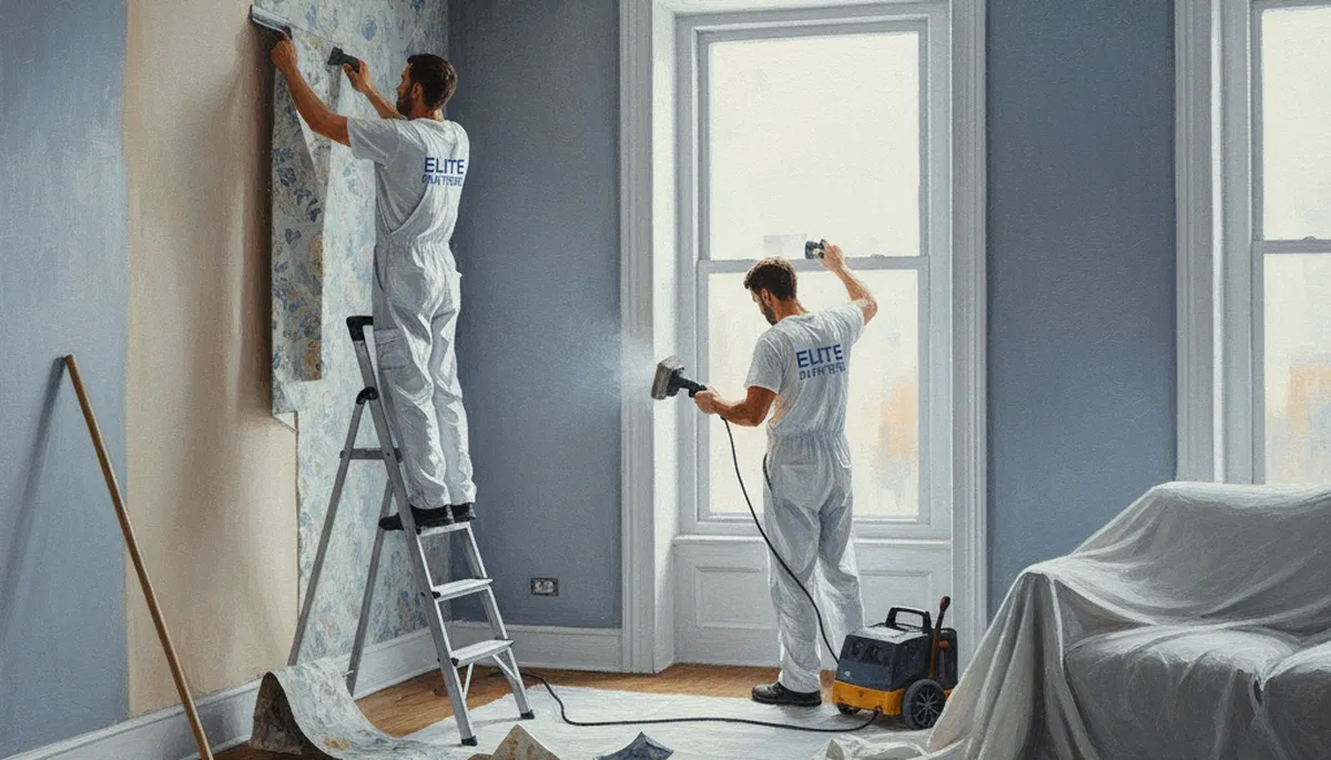 Wallpaper removal service in Lexington, MA by Lexington Paint Pros preparing walls for painting
